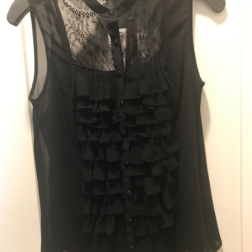 Cynthia Steffe Silk Ruffle Blouse With Camisole